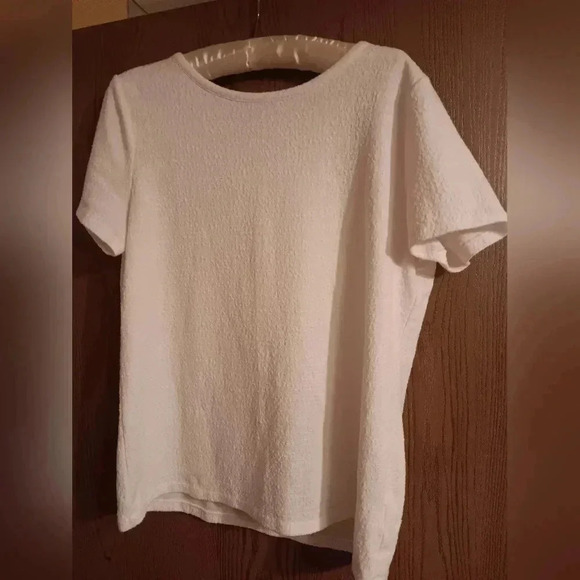 Talbot, Short sleeve, ribbon back womans Medium  top, white - Picture 1 of 3